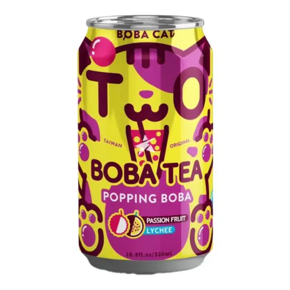 Boba Cat Passion Fruit & Lychee Boba Tea 24x320ml TWN