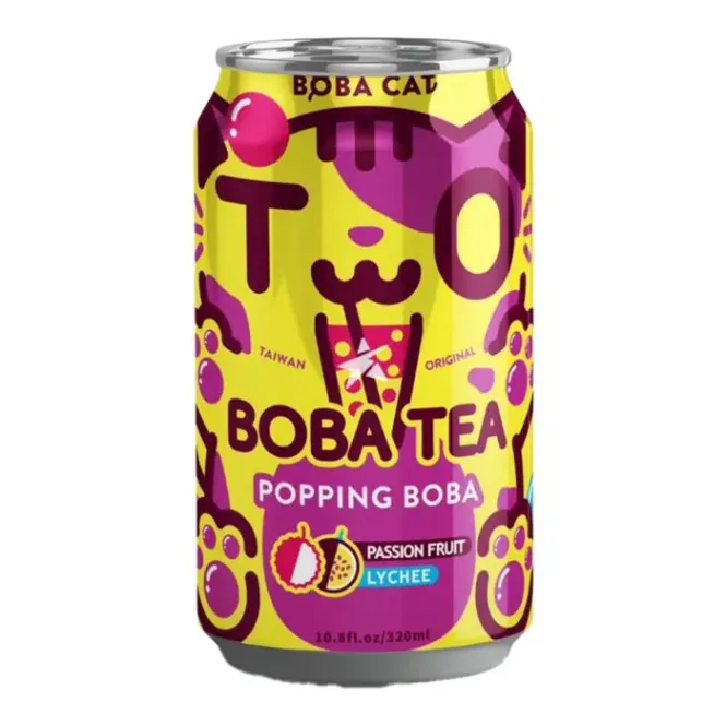 Hovedbilde Boba Cat Passion Fruit & Lychee Boba Tea 24x320ml TWN